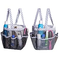 2 Pack Mesh Shower Caddy Portable, Quick Dry Hanging Shower Tote Bag for College Dorm Room Essentials, Large Capacity Shower Caddy Dorm for Bathroom