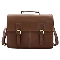 Brown Mud Hunter Leather Briefcase Expandable Office Bag Messenger Laptop Case Thomas, Brown, L, Briefcase
