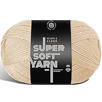 Acrylic Yarn for Crocheting & Knitting - Crochet Yarn for Crocheting, Knitting Yarn, Soft Yarn for Crocheting, 370 Yards Yarn for Knitting, Crafts & Amigurumi, Medium Worsted Weight Yarn 4, Beige Yarn