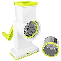2 in 1 Deluxe Hand Crank Rotary Drum Grater Shredder Slicer Kitchen Tool Cheese Fruits Vegetables Nuts