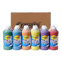 Crayola Washable Paint (12ct), Paint Set for Kids, Nontoxic Paint, Kids Craft Supplies, For Classrooms, Assorted Colors, 16 Oz