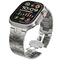 WINGLE Titanium Band for Apple Watch Ultra 2 Band 49mm 45mm 44mm 42mm Series 9 8 7 for Men, Apple Watch Ultra Bands Lightweight Titanium Metal Strap for iWatch Apple Watch SE Series 9 8 7 6 5 4 3 2 1