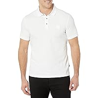 Men's Square Patch Logo Slim Fit Pique Polo Shirt