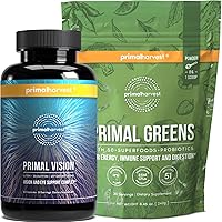 Greens Powder & Vision Supplements for Women and Men Vision and Eye Support Complex with Lutein, Zeaxanthin Bundle