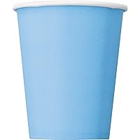 Powder Blue Solid Paper Cups - 9oz (Pack of 8) - Exquisite Color & Design - Perfect for Any Occasion