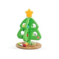 Step2 My First Christmas Tree for Kids, Interactive Christmas Tree Toy, Toddlers Ages 1.5+ Years Old, 12 Colorful Plastic Ornaments to Decorate, Mini Train Set Circles the Skirt