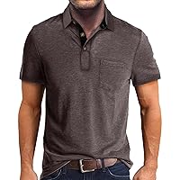 Men's Classic Fit Polos Shirts Moisture Wicking Short Sleeve Golf Shirts Casual Collared Gym Performance T-Shirts with Pocket