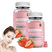 Glutathione Collagen Glow Gummies, Glutathione Collagen Gummies for Women, Glow Beauty Collagen Gummies for Dark Spot, Korean Organic Collagen Gummies for Skin Care Anti-Aging
