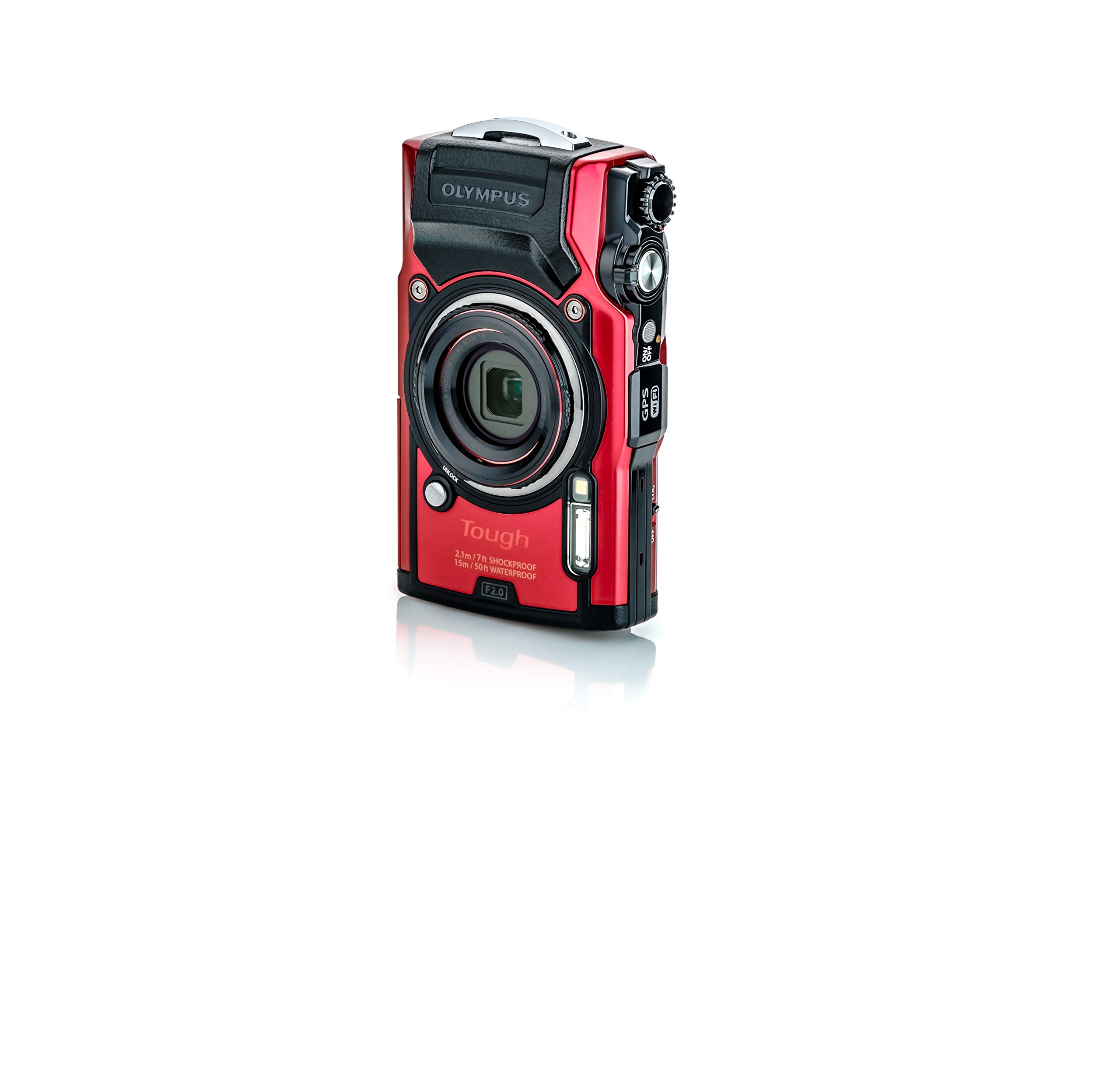 OM System Olympus TG-6 Red Underwater camera, Waterproof, Freeze proof, High Resolution Bright, 4K Video 44x Macro shooting