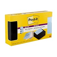 Post-it Note Dispenser, Modern Black, Pack Includes Dispenser and 3 Super Sticky Pop-up Sticky Notes Pads, 2X The Sticking Power (WAVE-330-BKVP)