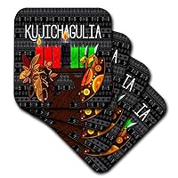 3dRose Kujichagulia Day 2 of Kwanzaa Self Determination with Kinara Candles, set of 4 Soft Coasters