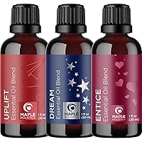 Relaxing Essential Oil Blends for Diffuser - Uplift Dream and Entice Essential Oils for Diffusers Aromatherapy and Baths with Pure Essential Oils Including Lavender Sage Ylang Ylang and Orange