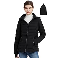 Women’s Lightweight Puffer Jacket Packable Hooded Puffer Jacket Winter Puffy Jacket