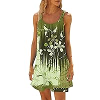 Womens Summer Dresses Casual Sleeveless Short Mini Sundress 2024 Vacation Beach Fashion Scoop Dresses