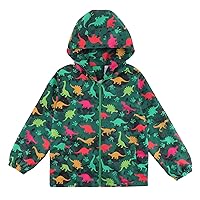Boys Windbreaker Jacket Fashion Hoodies Outwear Coat Waterproof Zipper Raincoat, 4T-12