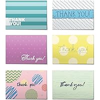 MDMprint (48pcs) Thank You Cards Set, Includes Blank Cards & Envelopes with Stickers, 4x6, modern design dots-lines perfect for any occasion, Gift Bags