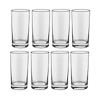 Libbey Tumbler Drinking Glass Sets, Durable Heavy Base Drinking Glasses, Lead-Free Tall Water Glasses Set, Sophisticated Beer Glasses Set of 8