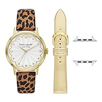 Kate Spade New York Designer Interchangeable Leather or Nylon Band Compatible with Your 38/40/41mm and/or 42/44/45/49mm Apple Watch Series 9/8/7/6/5/4/3/2/1/SE and/or Ultra Series 1-2