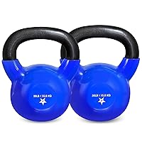 Yes4All Kettlebell Vinyl Coated Cast Iron – Great for Dumbbell Weights Exercises, Full Body Workout Equipment Push up, Grip Strength and Strength Training, PVC