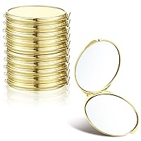 8 Pcs Compact Mirror Bulk with 1X 2X Magnification Double Sided Mini Travel Makeup Mirror Small Portable Pocket Mirror Folding Round Purse Compact Mirrors for Women Girls Bridesmaid Gifts(Gold)