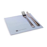 Restaurantware Luxenap 15.75 Inch Disposable Napkins 600 Soft Linen Like Napkins - Absorbent Air Laid Blue Denim Inspired Paper Cloth Like Napkins Pre-folded For Dinner Party Guests