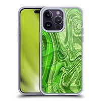 Head Case Designs Officially Licensed Suzan Lind Green Marble Soft Gel Case Compatible with Apple iPhone 14 Pro Max and Compatible with MagSafe Accessories