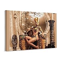 Egyptian Princess on Pharaoh's Throne Canvas Wall Art Prints for Wall Decor Room Decor Bedroom Decor Gifts Posters 24x32inch(60x80cm) Frame-style