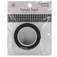 Queen & Co Trendy Tape, 10 yd, Grid Black