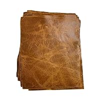 Distressed Cowhide Pull Up Leather: 8.5'' x 11'' Pre Cut Pieces (Tan, 1 Piece)