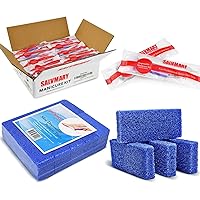 Disposable Pumice Pads and Professional Manicure Kit Bundle 140 Pack, Include Foot Scrubber Sponge Pedicure Stone 40 Pack and Disposable Manicure Kit Basics 3 Piece Nail Kit 100 Pack