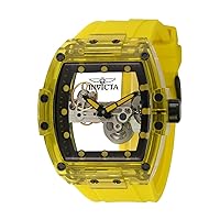 Invicta Men's S1 Rally 47.5mm Silicone Mechanical Watch, Yellow (Model: 44364)
