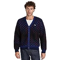 Lacoste Mens Relaxed Fit Long Sleeve Button Down Cardigan Sweater