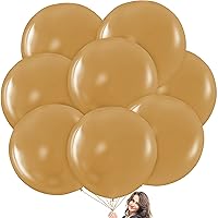 Gold Giant Balloons - 8 Jumbo 36 Inch Gold Balloons for Photo Shoot, Wedding, Baby Shower, Birthday Party and Event Decoration - Strong Latex Big Round Balloons - Helium Quality