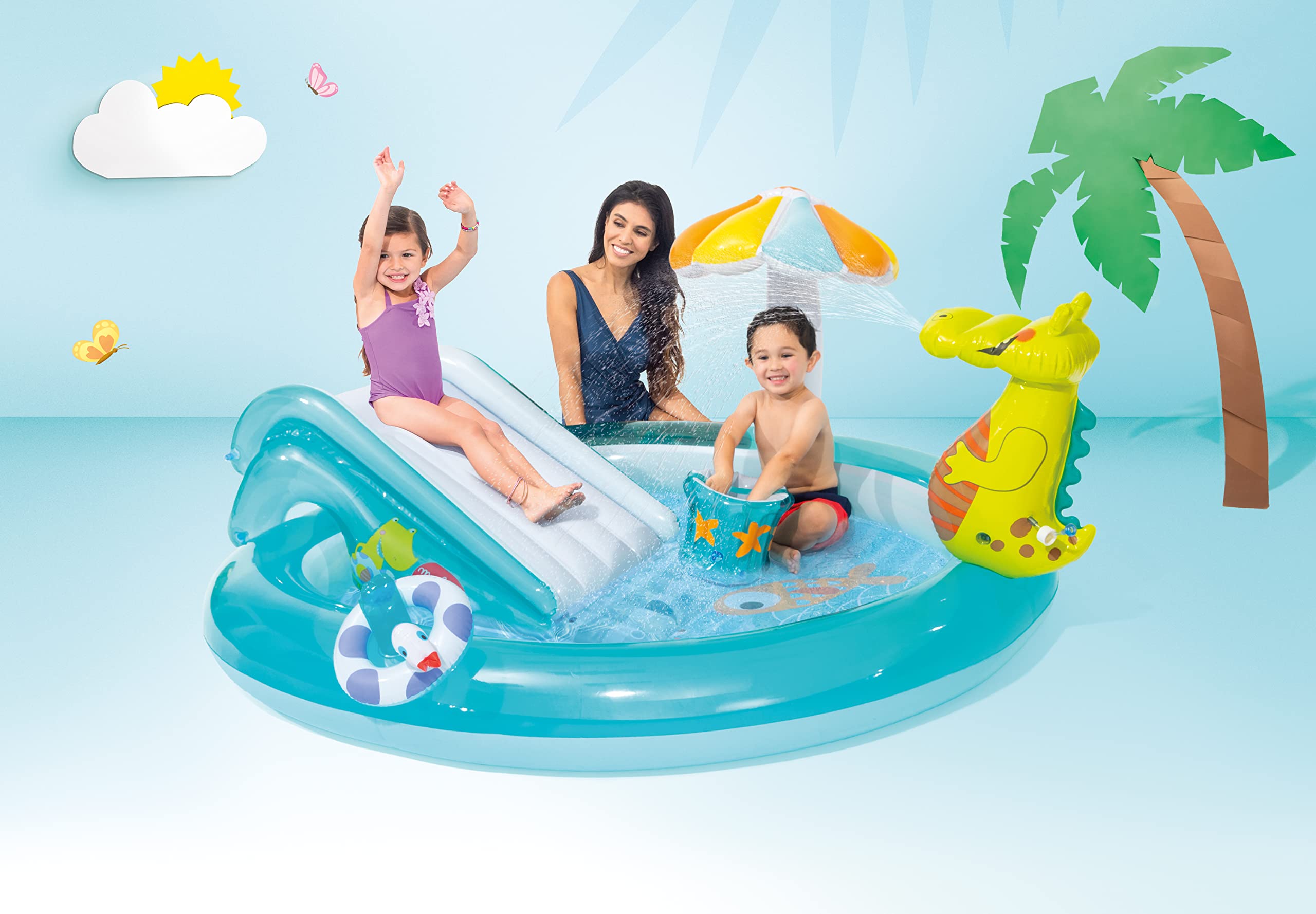 Intex Gator Inflatable Play Center, for Ages 2+, Blue