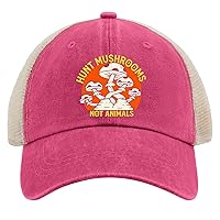 Hunt Mushrooms Not Animals Hats for Mens Baseball Caps Vintage Washed Running Hat Fitted