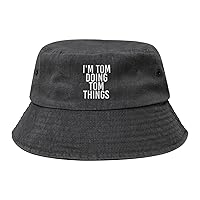 I'm Tom Doing Tom Things Denim Bucket Hats Washed Cowboy Sunhat Calssic Fishing Cap for Men Women