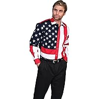 Scully Rangewear Men's Patriotic American Flag Western Shirt Big and Tall