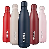 Stainless Steel Water Bottles -25oz/750ml -Insulated Water bottles,Sports water bottles Keep cold for 24 Hours and hot for 12 Hours,BPA Free water bottles-Navy blue