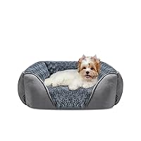 INVENHO Dog Bed for Large Medium Small Dogs/Puppy, Rectangle Washable, Orthopedic, Soft Calming Sleeping Durable Pet Cuddler with Anti-Slip Bottom S(20