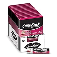 Classic Cherry Lip Balm Tube, Flavored Lip Balm for Lip Care on Chafed, Chapped or Cracked Lips - 0.15 Oz (Pack of 12)