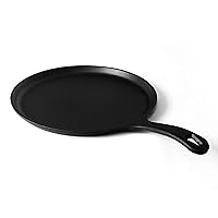 Commercial CHEF 10.5 Inch Preseasoned Cast Iron Round Griddle Pan