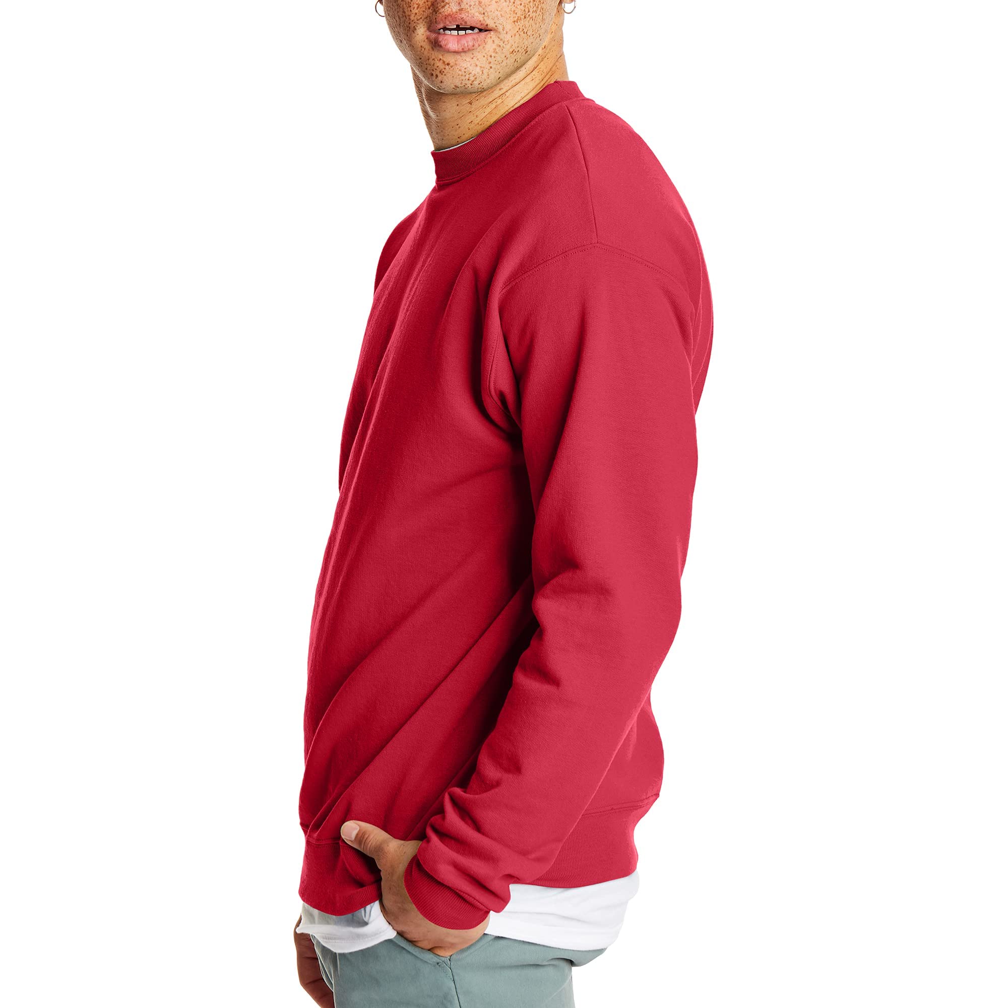 Hanes Men's Ecosmart Fleece Sweatshirt, Cotton-blend Pullover, Crewneck Sweatshirt for Men, 1 Or 2 Pack Available