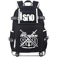 Anime Sword Art Online Backpack Luminous School Bag SAO Laptop Backpack with USB Charging Port & Headphone Port