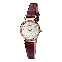 Limit Ladies 23m Classic Rose Gold Case Mother of Pearl Dial Croco Textured Red PU Strap Watch 60043