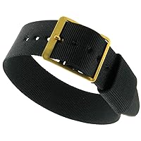 Milano 20mm WB Sport Strap Wrap Thin Nylon Buckle Black Replacement Watch Band E 20B