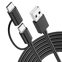 2in1 Tablet Charger Cord Replacement for All Amazons Kindle Fire HD 6 7 8 10, Kids E-Reader, Oasis Paperwhite, TV Stick, Samsung Galaxy Tab A S2, Android Micro USB Charging Cable with Type C Adapter