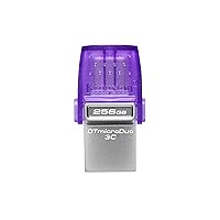 Kingston DataTraveler microDuo 3C 256GB USB-C & USB-A Flash Drive | Speeds up to 200 MB/s | USB 3.2 Gen 1 | Duo Connector | DTDUO3CG3/256GB