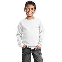 Port & Company - Youth Crewneck Sweatshirt. PC90Y, White, Small