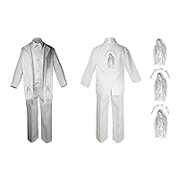 Baby Boy Christening Baptism Formal White Suit Stole Back Silver Mary Maria Sm-7