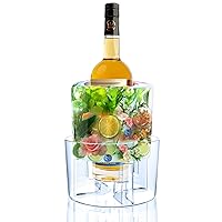 Ice Molds, Ice Bucket, Ice Mold Wine Bottle Chiller, DIY Champagne Cocktails Clear Bucket Freezer Chiller, Any Floral or Fruits Decoration for Party, Wedding and Celebration, Beautiful with Creative